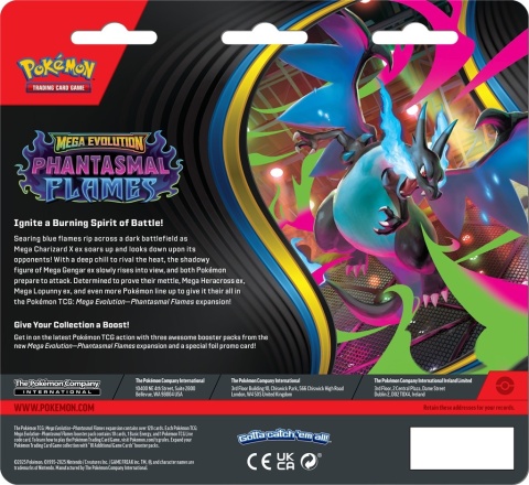 Pokémon TCG: Mega Evolution - Phantasmal Flames - 3-Pack Blister
