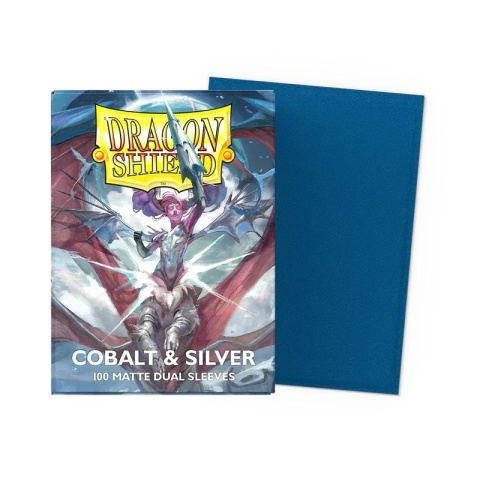 Koszulki na karty Dragon Shield - Cobalt & Silver 100 Matte Dual
