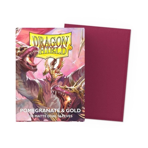 Koszulki na karty Dragon Shield - Pomegranate & Gold 100 Matte Dual
