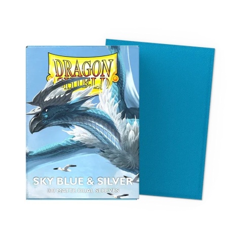 Koszulki na karty Dragon Shield - Sky Blue & Silver 100 Matte Dual