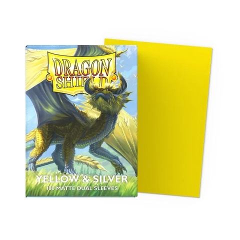 Koszulki na karty Dragon Shield - Yellow & Silver 100 Matte Dual