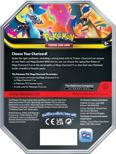 Mega Charizard Tin - Mega Charizard X ex