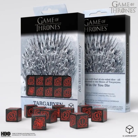 Zestaw Kości Gra o Tron - 10xK6 Targaryen