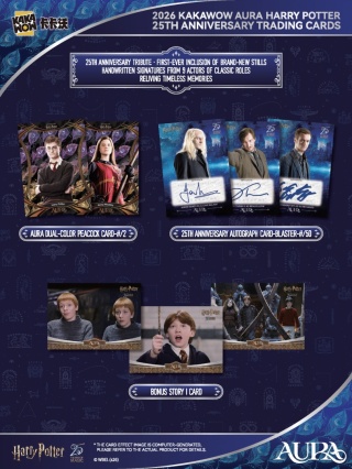 KAKAWOW - 2026 AURA Harry Potter 25th Anniversary Trading Cards Blaster Box (7 Packs) - EN