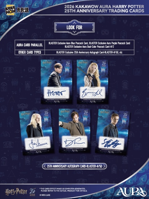 KAKAWOW - 2026 AURA Harry Potter 25th Anniversary Trading Cards Blaster Box (7 Packs) - EN